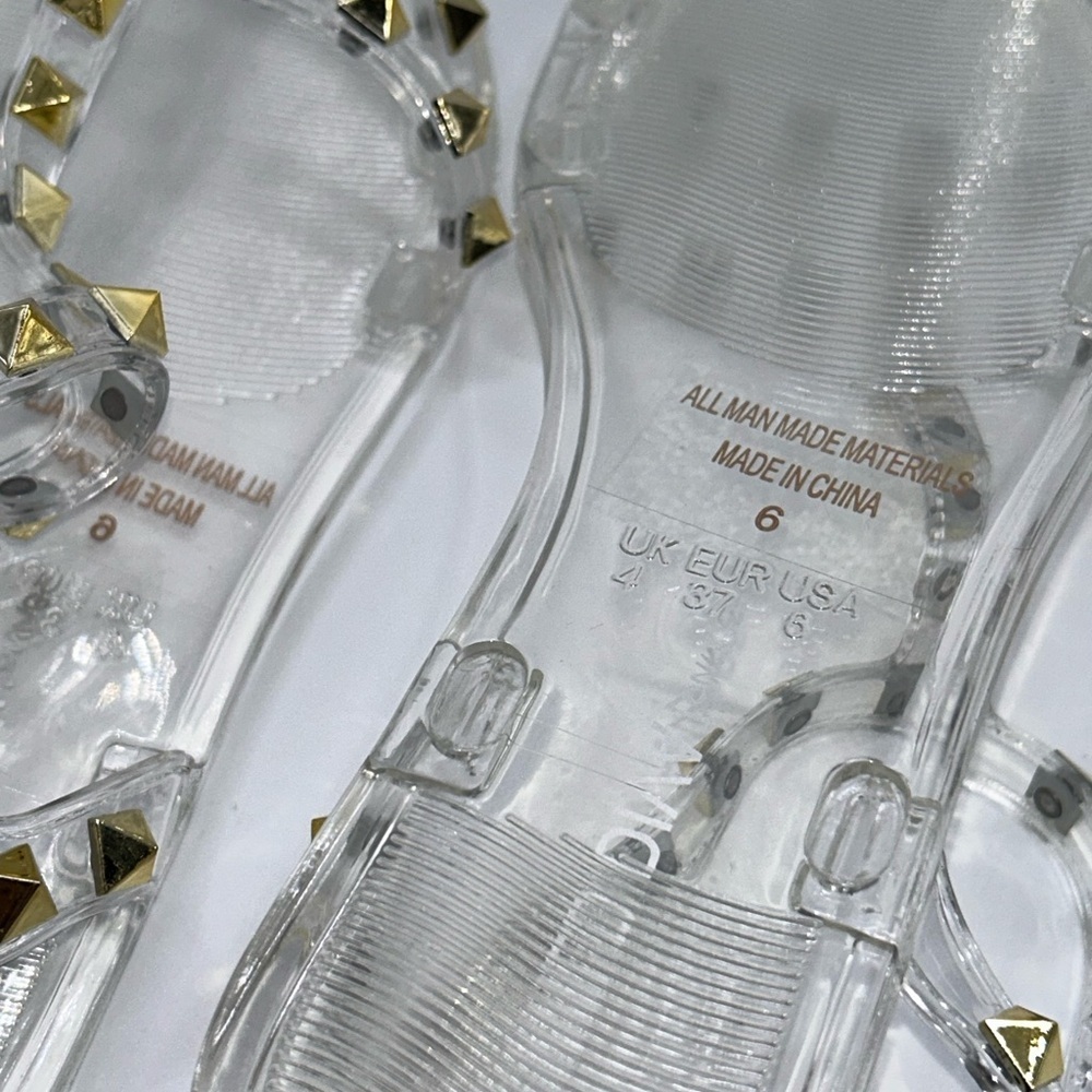 Clear Sandals with Gold Studs - Picture 4 of 4